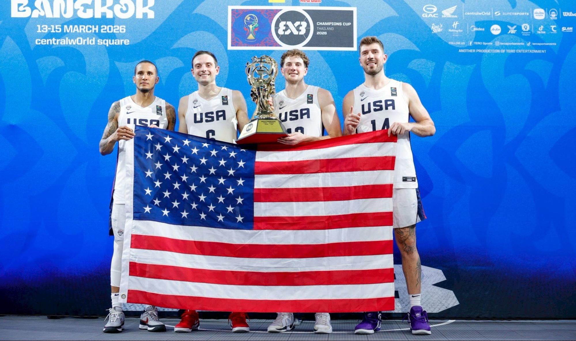 สหรัฐอเมริกา - คว้าแชมป์ทีมชายบาส 3×3 ฟีบ้า ทรีเอ็กซ์ทรี