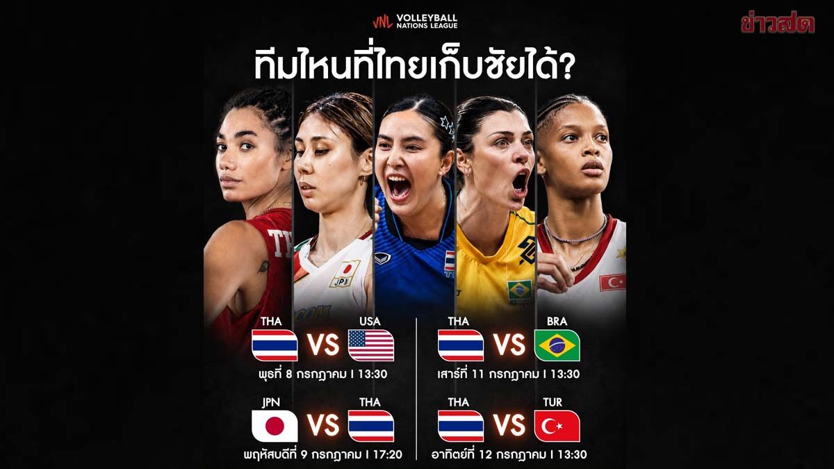 JAS - ชวนเชียร์นักตบสาวไทย สู้ศึก VNL 2026 สนาม 3 Monomax ยิงสด